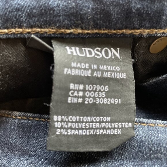 Hudson Skinny Ankle Jeans Krista Womens Size 30 Dark Wash Raw Hem Bloke Designer - Picture 8 of 12